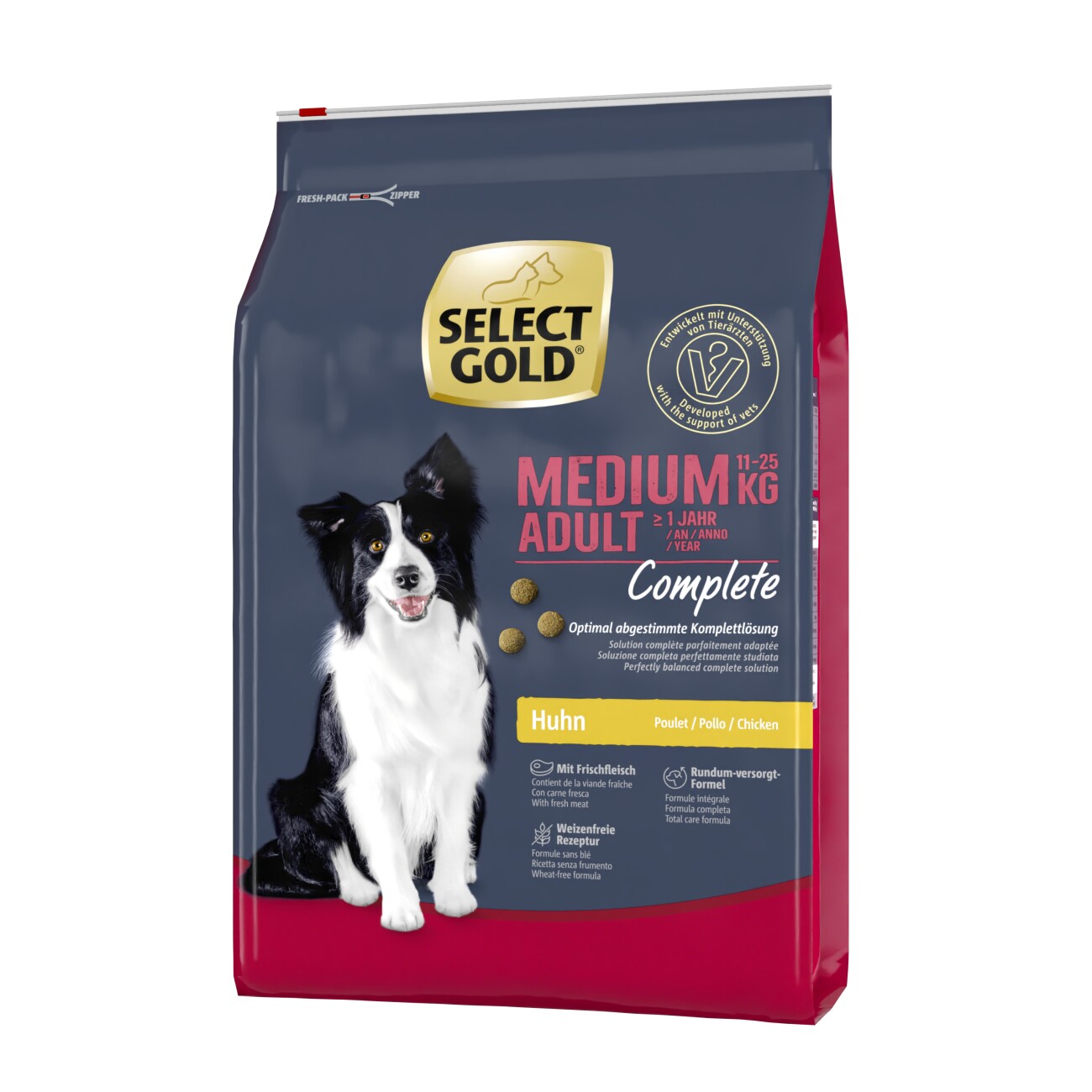 SELECT GOLD Complete Trockenfutter Hund Medium Adult Huhn